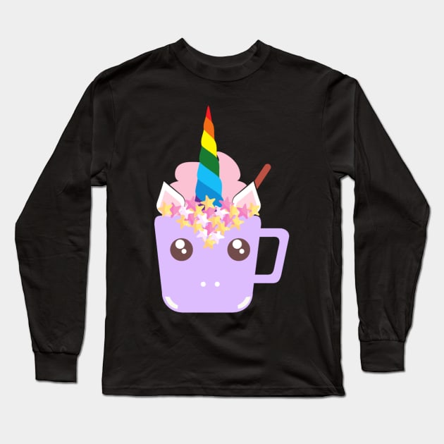 Purple and pink unicorn drink! Long Sleeve T-Shirt by LukjanovArt